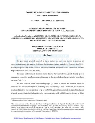 En Banc in Ledezma v. Kareem Cart Commissary Workers Comp Executive